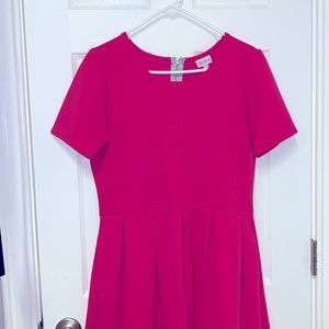 Unicorn bright pink LulaRoe Amelia with pockets!